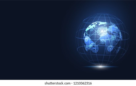 Global network connection. World map point and line composition concept of global business. Vector Illustration