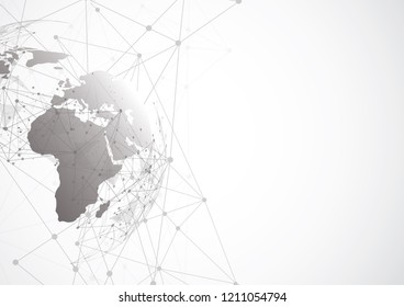 Global network connection. World map point and line composition concept of global business. Vector Illustration