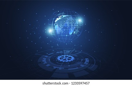 Global network connection. World map point and line composition concept of global business. Vector Illustration