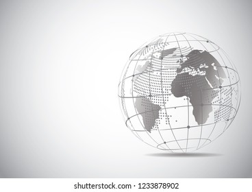 Global network connection. World map point and line composition concept of global business. Vector Illustration