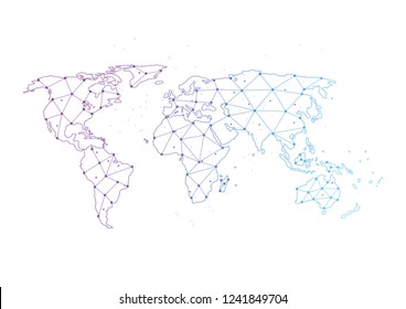 Global network connection. World map point and line composition concept of global business. Vector Illustration