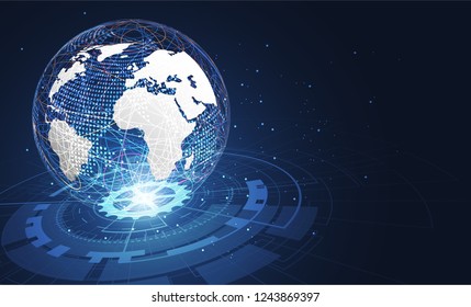 Global network connection. World map point and line composition concept of global business. Vector Illustration