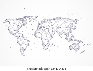 Global network connection. World map point and line composition concept of global business. Vector Illustration