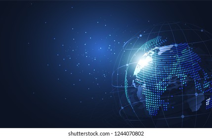 Global network connection. World map point and line composition concept of global business. Vector Illustration