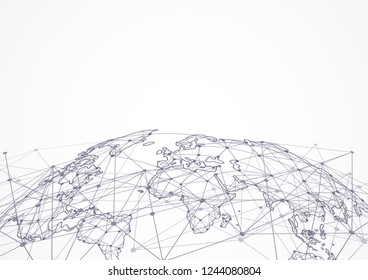 Global network connection. World map point and line composition concept of global business. Vector Illustration