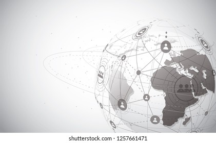 Global network connection. World map point and line composition concept of global business. Vector Illustration