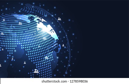Global network connection. World map point and line composition concept of global business. Vector Illustration