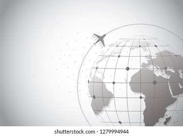 Global network connection. World map point and line composition concept of global business. Vector Illustration