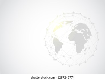 Global network connection. World map point and line composition concept of global business. Vector Illustration