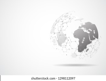 Global network connection. World map point and line composition concept of global business. Vector Illustration