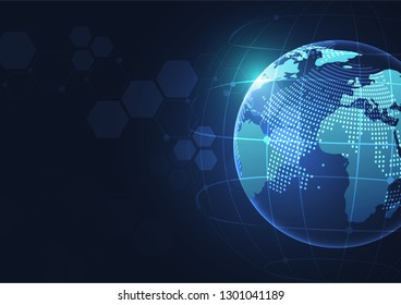 Global network connection. World map point and line composition concept of global business. Vector Illustration