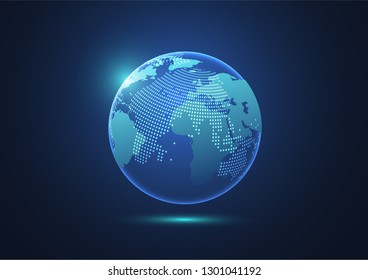 Global network connection. World map point and line composition concept of global business. Vector Illustration