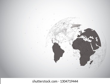 Global network connection. World map point and line composition concept of global business. Vector Illustration