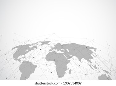 Global network connection. World map point and line composition concept of global business. Vector Illustration