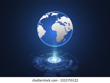 Global network connection. World map point and line composition concept of global business. Vector Illustration
