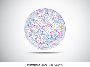 Global network connection. World map point and line composition concept of global business. Vector Illustration