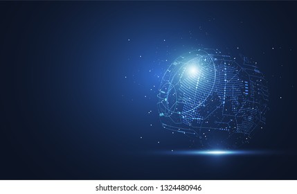 Global network connection. World map point and line composition concept of global business. Vector Illustration