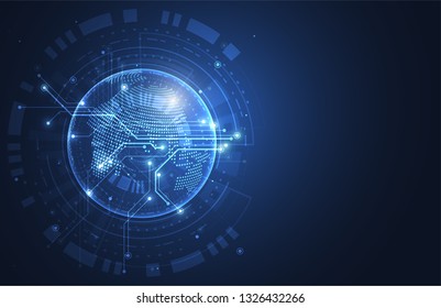 Global network connection. World map point and line composition concept of global business. Vector Illustration