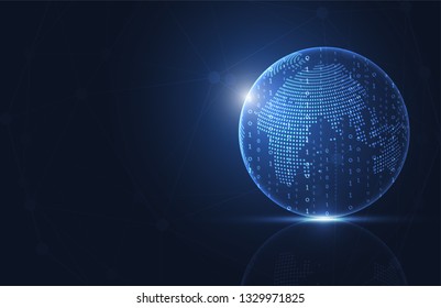 Global network connection. World map point and line composition concept of global business. Vector Illustration