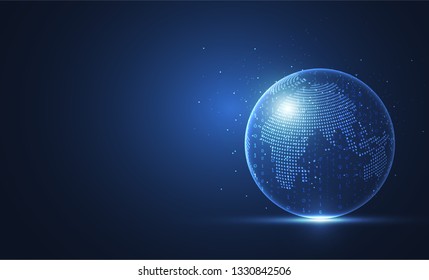 Global network connection. World map point and line composition concept of global business. Vector Illustration