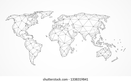 Global network connection. World map point and line composition concept of global business. Vector Illustration