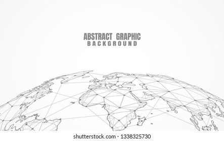 Global network connection. World map point and line composition concept of global business. Vector Illustration