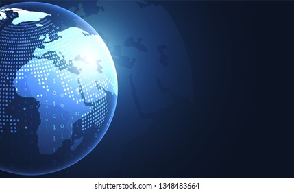 Global network connection. World map point and line composition concept of global business. Vector Illustration