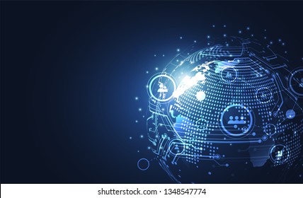 Global network connection. World map point and line composition concept of global business. Vector Illustration
