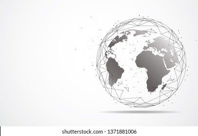 Global network connection. World map point and line composition concept of global business. Vector Illustration