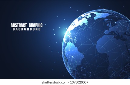 Global network connection. World map point and line composition concept of global business. Vector Illustration