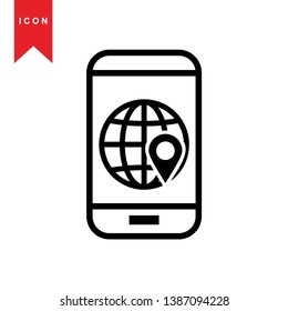 Global network connection. world map, Internet Icon - Premium Vector