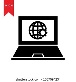 Global network connection. world map, Internet Icon - Premium Vector