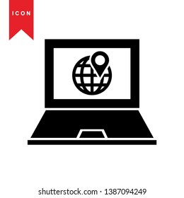 Global network connection. world map, Internet Icon - Premium Vector