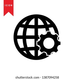 Global network connection. world map, Internet Icon - Premium Vector
