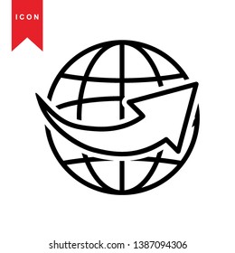 Global network connection. world map, Internet Icon - Premium Vector