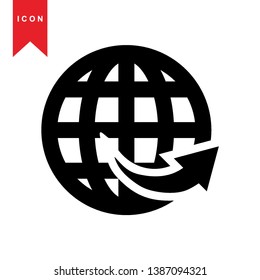 Global network connection. world map, Internet Icon - Premium Vector