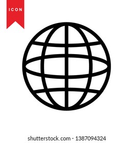 Global network connection. world map, Internet Icon - Premium Vector
