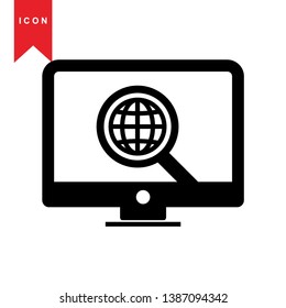 Global network connection. world map, Internet Icon - Premium Vector