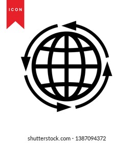Global network connection. world map, Internet Icon - Premium Vector