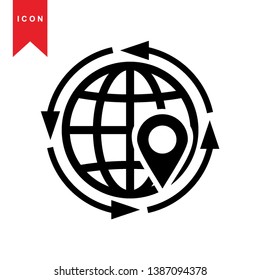 Global network connection. world map, Internet Icon - Premium Vector