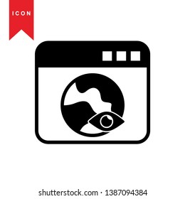 Global network connection. world map, Internet Icon - Premium Vector