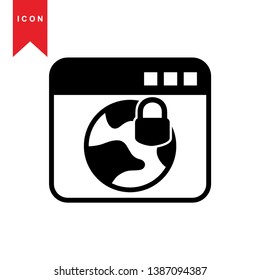 Global network connection. world map, Internet Icon - Premium Vector