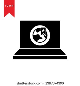 Global network connection. world map, Internet Icon - Premium Vector