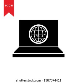 Global network connection. world map, Internet Icon - Premium Vector