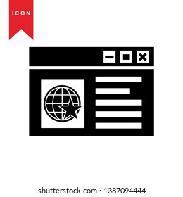 Global network connection. world map, Internet Icon - Premium Vector