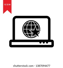 Global network connection. world map, Internet Icon - Premium Vector