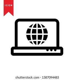 Global network connection. world map, Internet Icon - Premium Vector