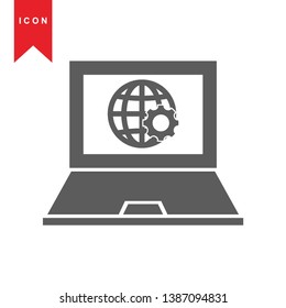 Global network connection. world map, Internet Icon - Premium Vector