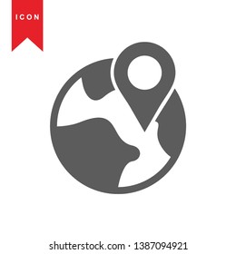 Global network connection. world map, Internet Icon - Premium Vector