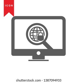 Global network connection. world map, Internet Icon - Premium Vector
